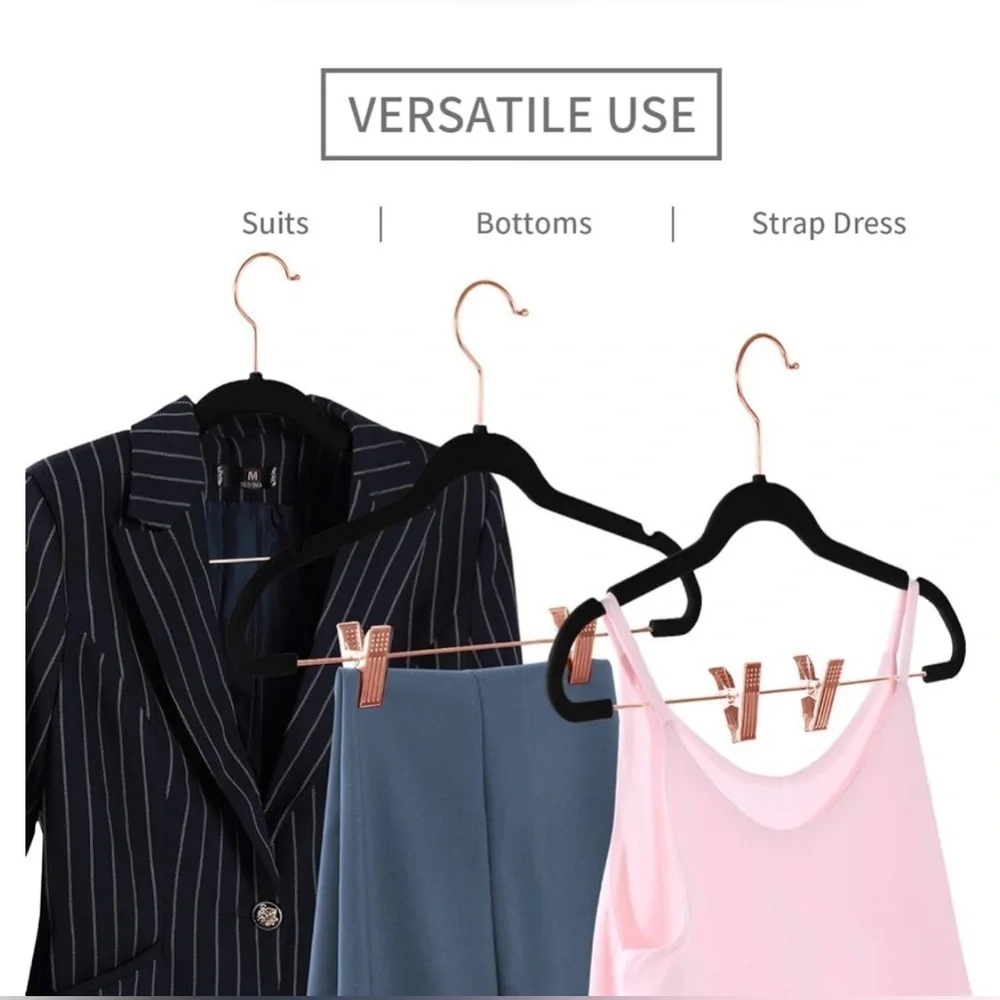 NEW Premium Space Saver Velvet Non-Slip Pants Hangers with Clips, 20 Gold Yellow
